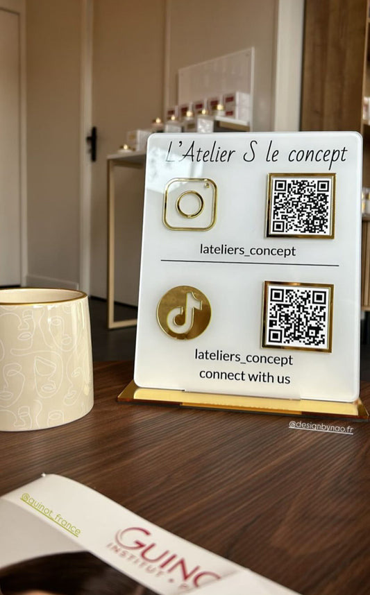 Plaque QR code réseaux sociaux